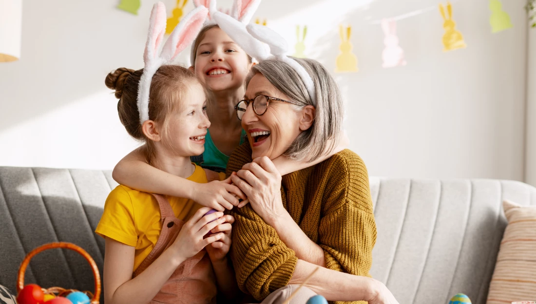 a group of people wearing bunny ears