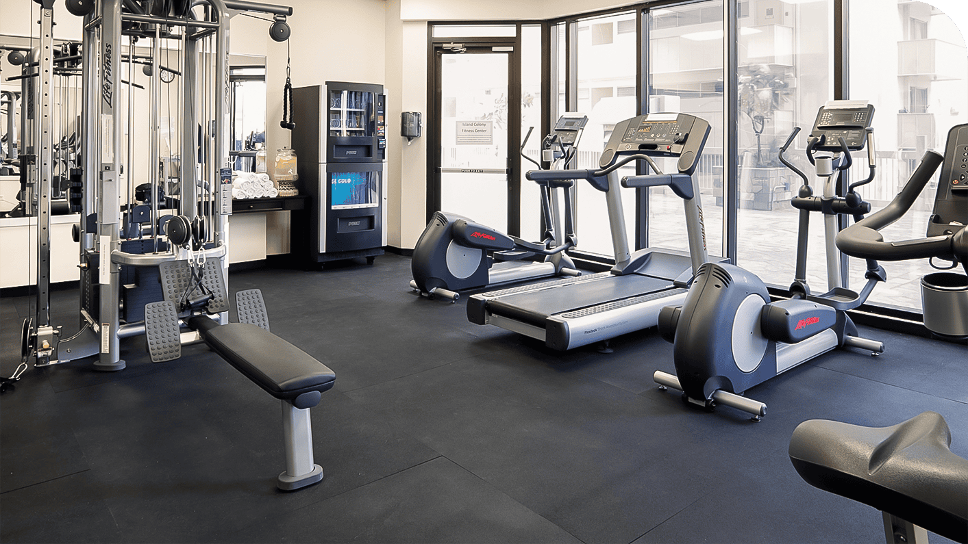 a gym with exercise equipment