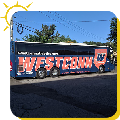 a bus parked on the side of the road