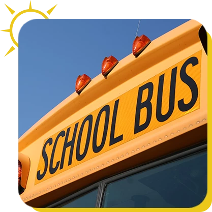 a close-up of a school bus