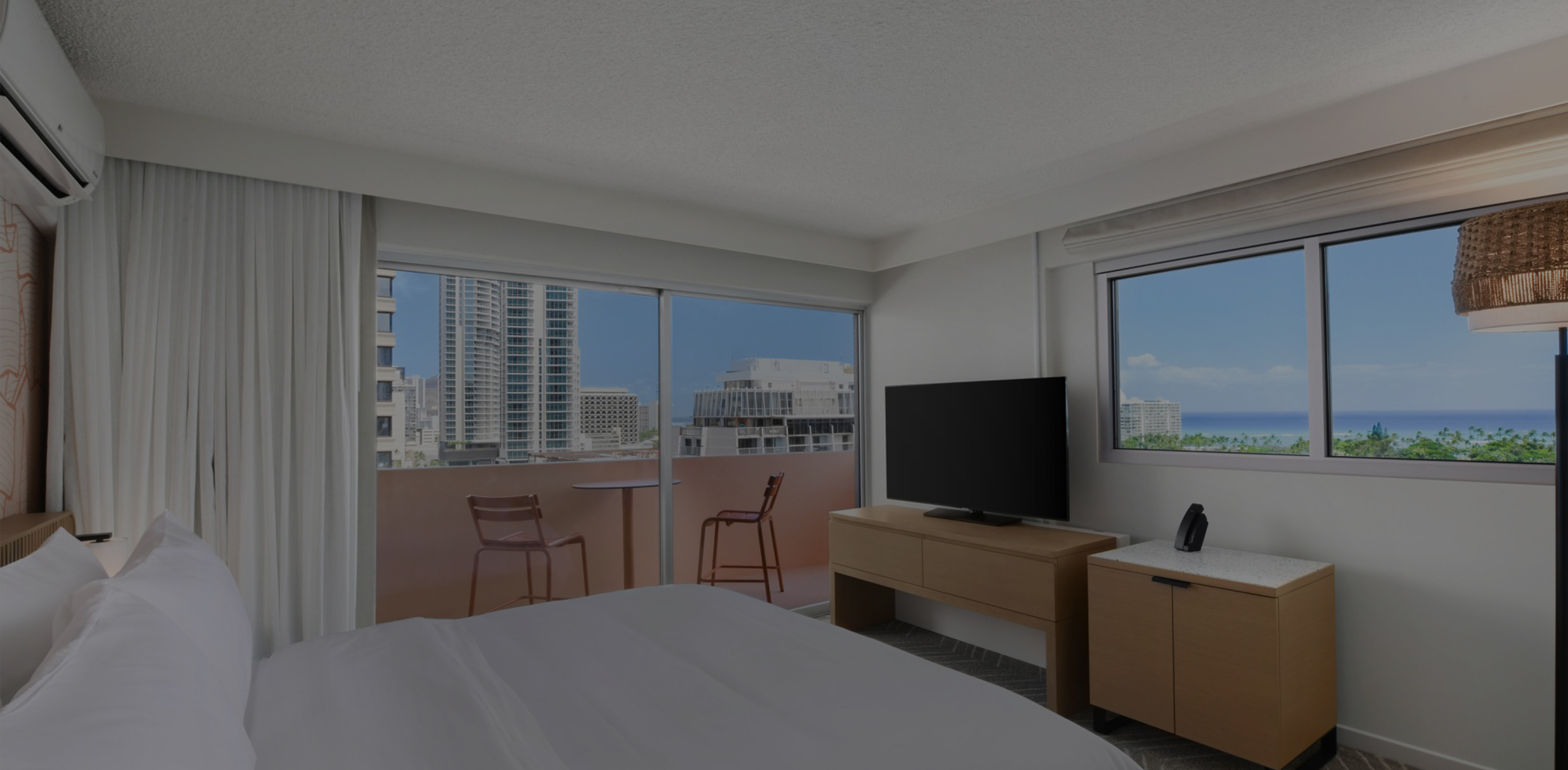 a room with a television and a table