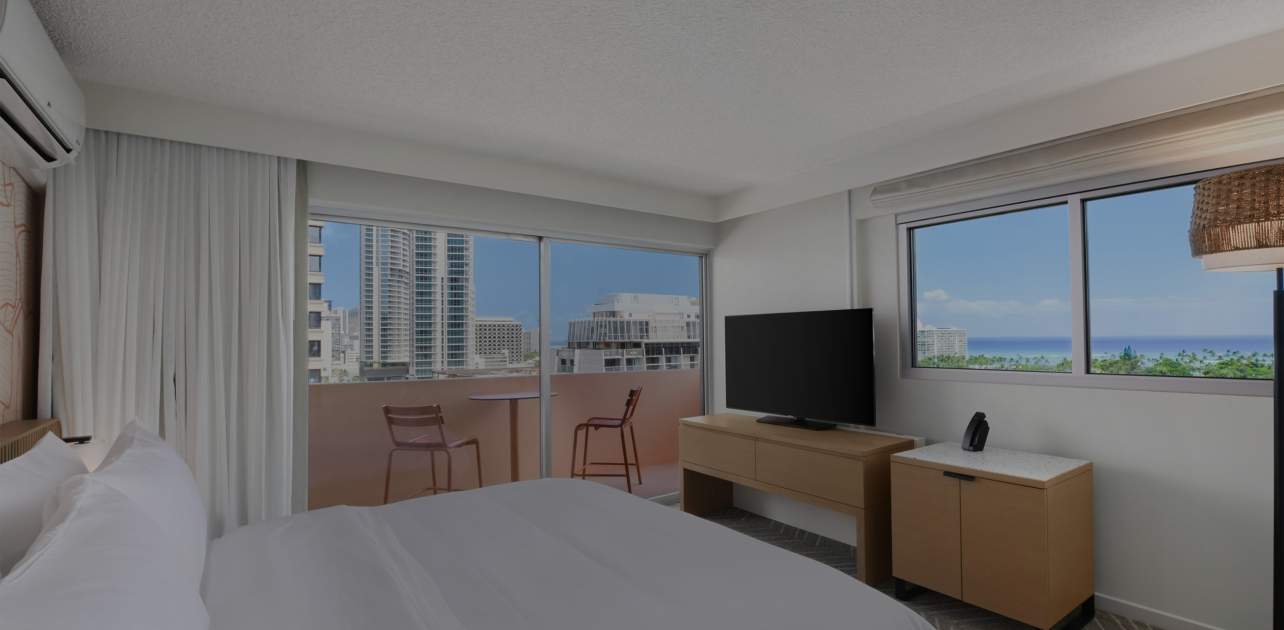 a room with a television and a table