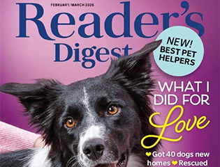 a magazine cover with a dog