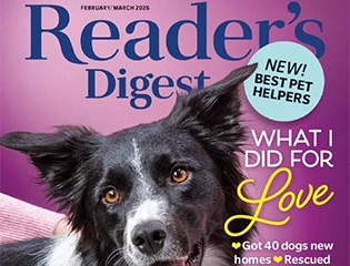 a magazine cover with a dog