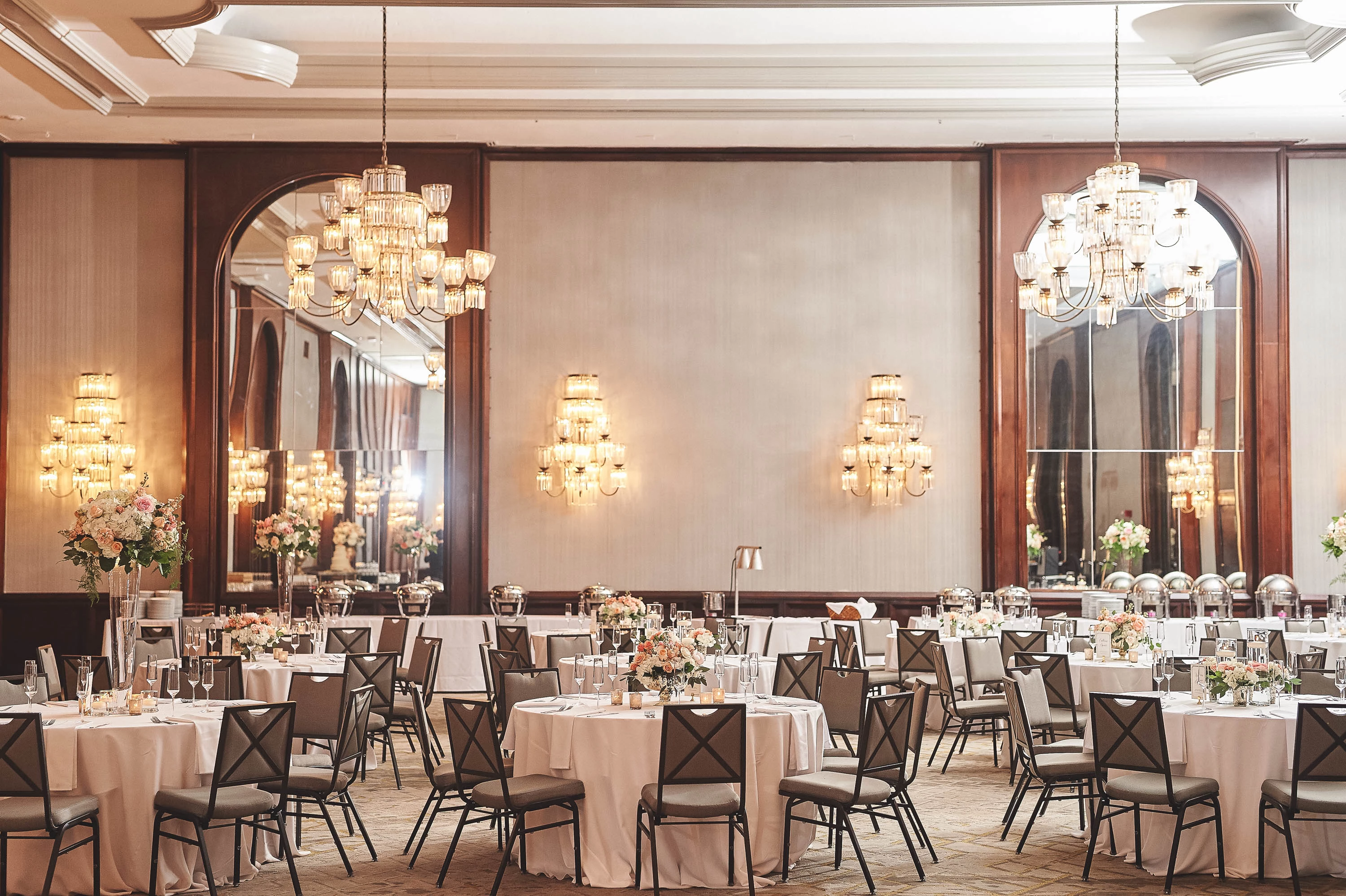 a room with tables and chairs