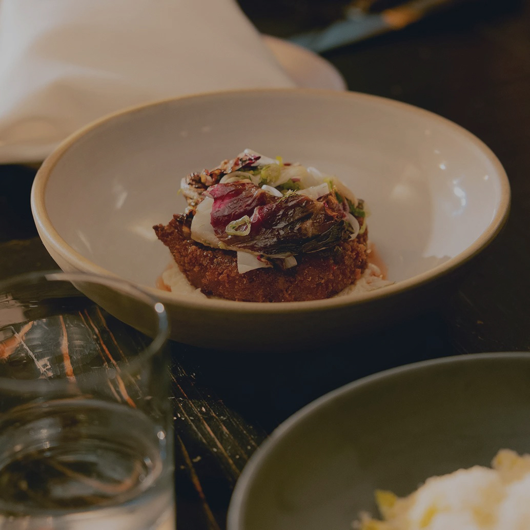 a bowl of food on a table