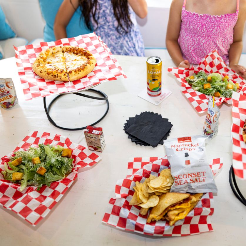 a table with food on it