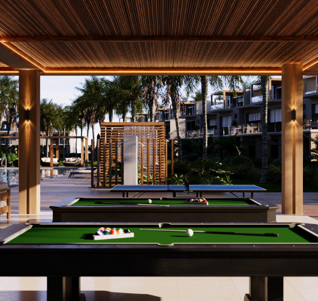 pool tables with pool balls and balls on it