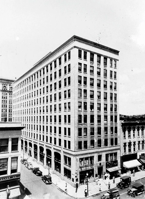 a tall building with many windows