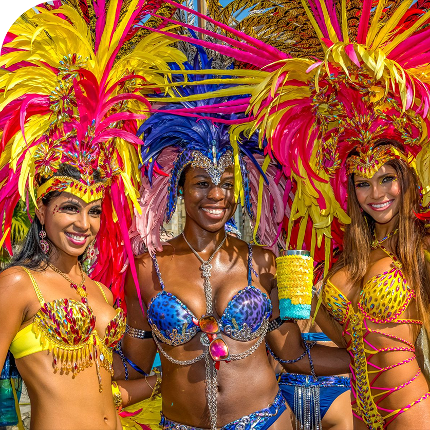 a group of women wearing colorful clothing