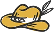 a yellow hat with black outline