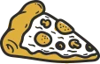a slice of pizza with black background