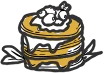 a yellow cake with black background