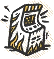 a black and yellow graphic design