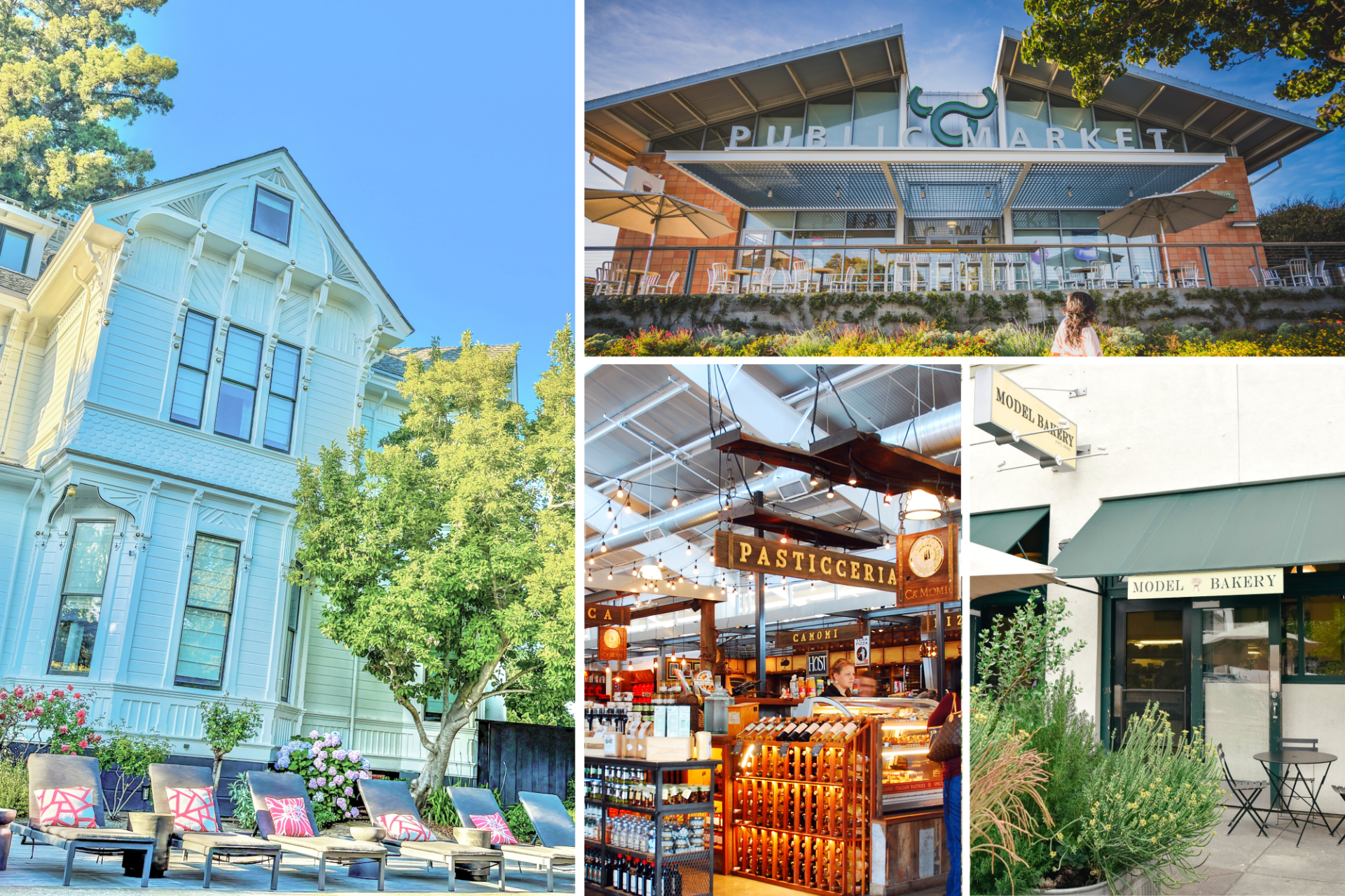 a collage of buildings 
