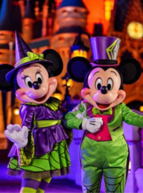 a couple of mickey mouse characters