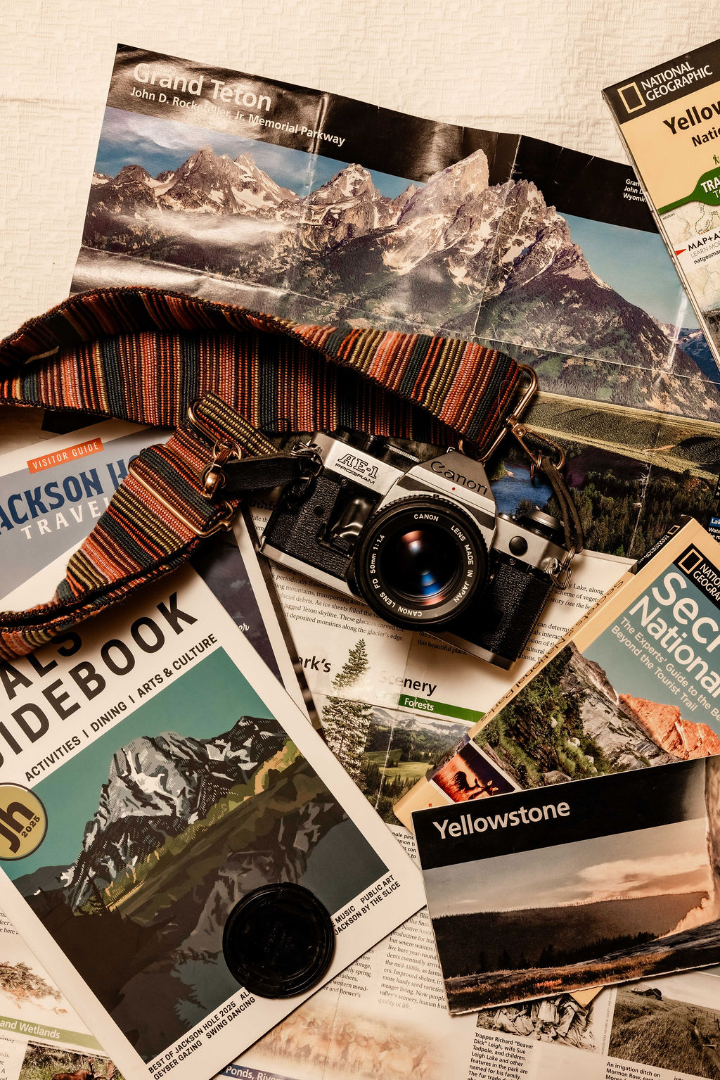 a camera on a strap
