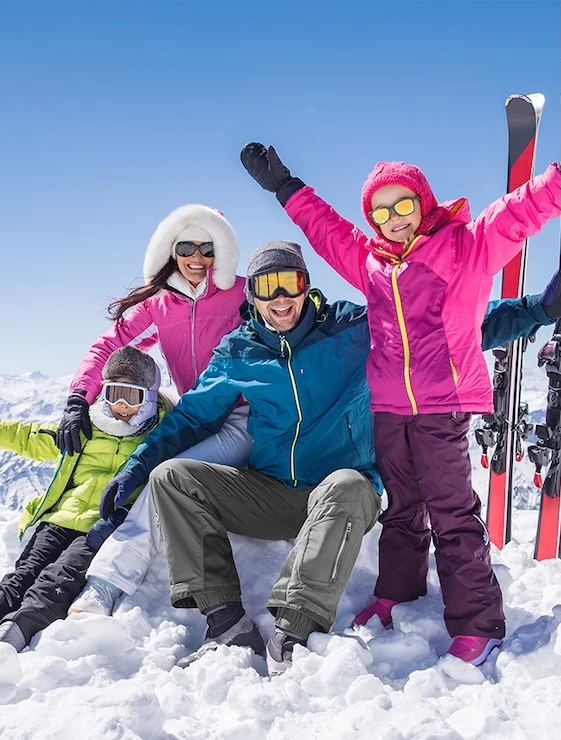 a family in the snow