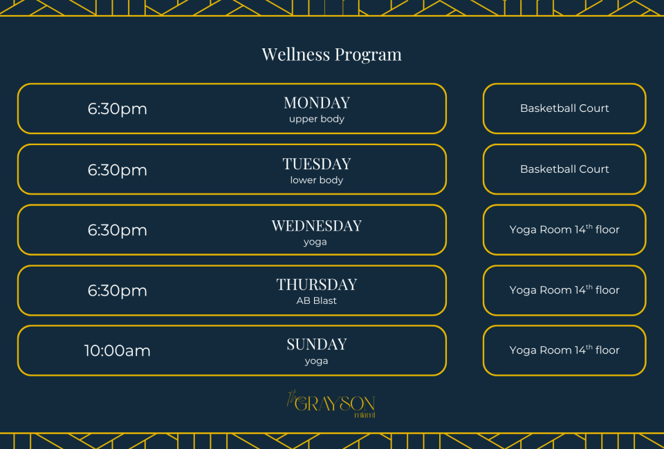 a schedule of a wellness program