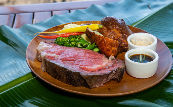 a plate of meat and vegetables