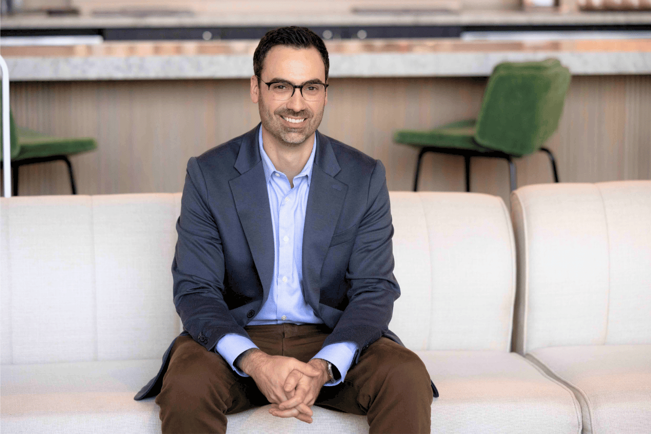 a man sitting on a couch