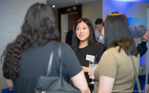 a group of people talking