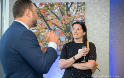 a man and woman talking