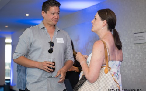 a man and woman talking