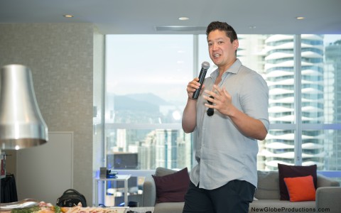 a man holding a microphone