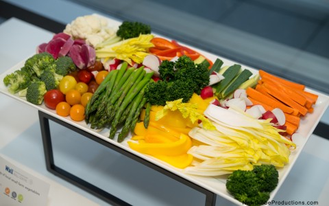 a plate of vegetables on a table