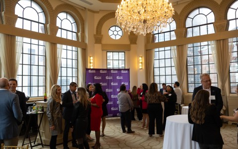 a group of people in a room