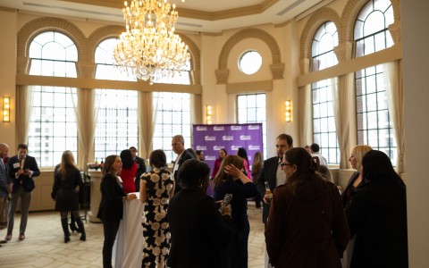 a group of people in a room