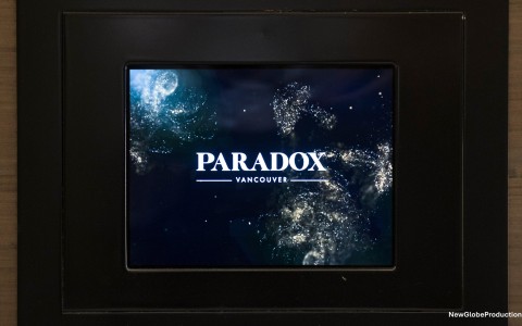 a screen with a picture of a space