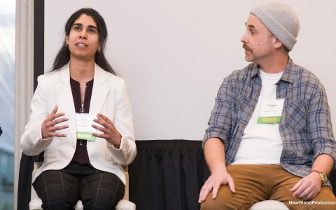a man and woman sitting in chairs
