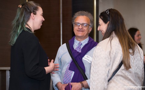 a group of people talking