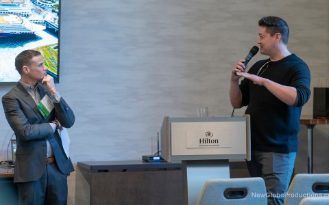 a man speaking into a microphone