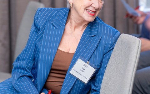 a woman sitting in a chair
