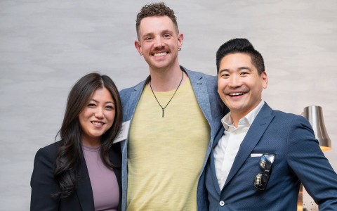 a group of people posing for a photo