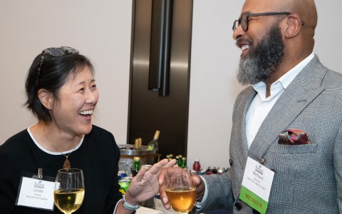 a man and woman having a conversation