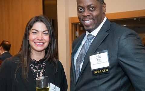 a man and woman posing for a picture