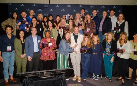 a group of people posing for a photo
