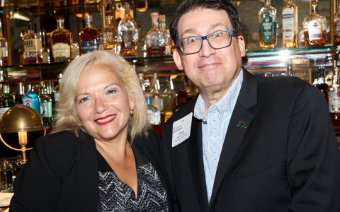 a man and woman posing for a picture