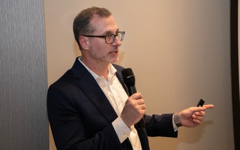 a man holding a microphone