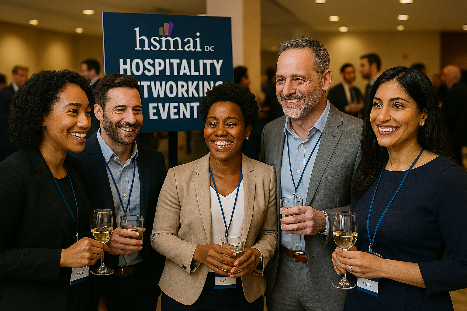 a group of people holding drinks