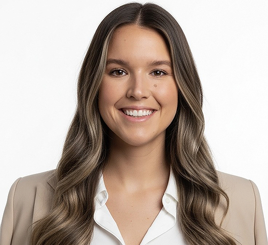 a woman with long hair smiling