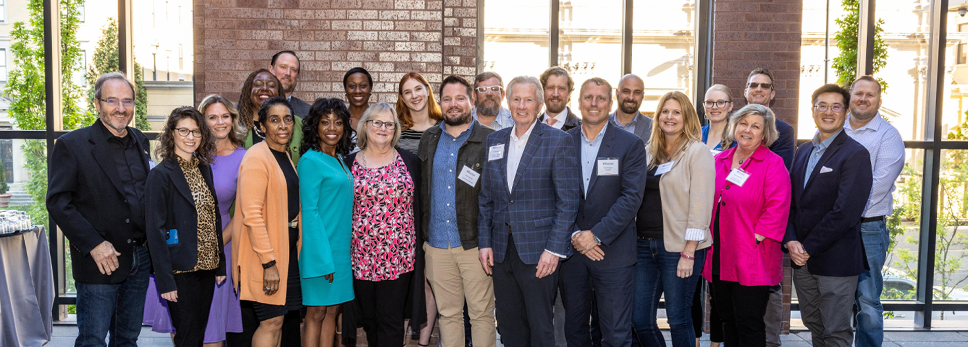 a group of people posing for a photo