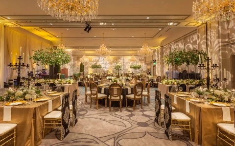 a room with tables and chairs