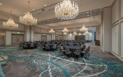 a room with tables and chairs