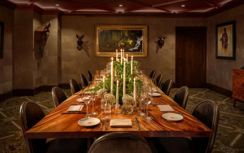 a table with candles on it