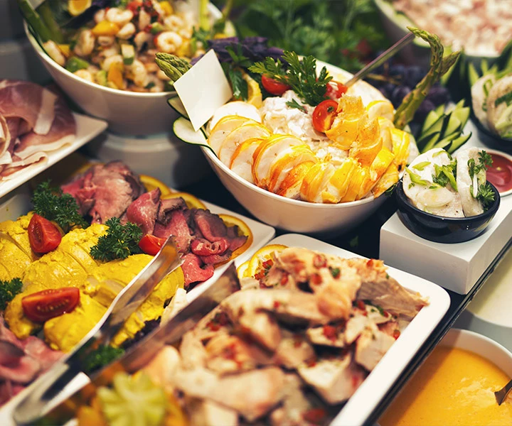 a table full of food